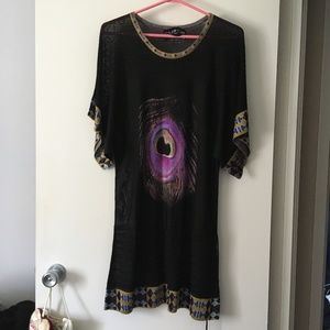 Beautiful CUSTO Barcelona Knit Cotton Blend Intarsia Dress L